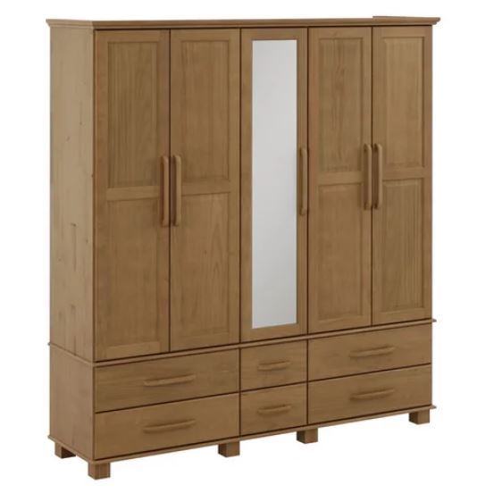 Guarda Roupa 2253 Bipartido 5 Portas e 6 Gavetas Linha Ouro AG