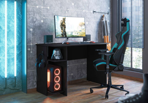 Mesa Escritório e Gamer Preto Fosco