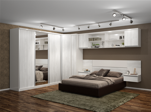 DORMITORIO MODULADO LINHA PORTAS DE CORRER BRANCA / NORDIC