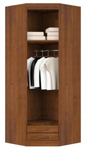 Guarda Roupas Canto 1 Porta c/ Espelho + 2 Gavetas Parma