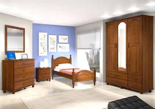 Cama Solteiro Madeira Maciça - Esmeralda